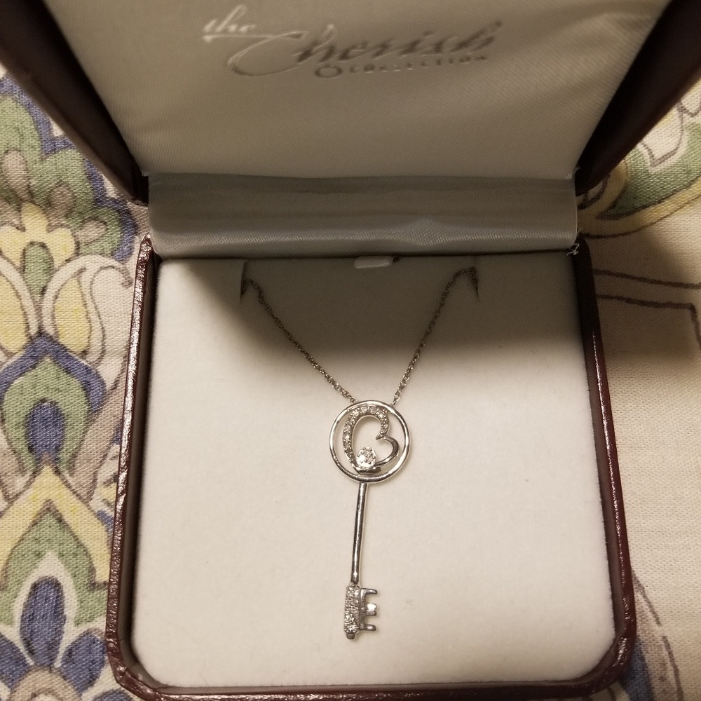 CUBIC ZIRCONIA KEY NECKLACE